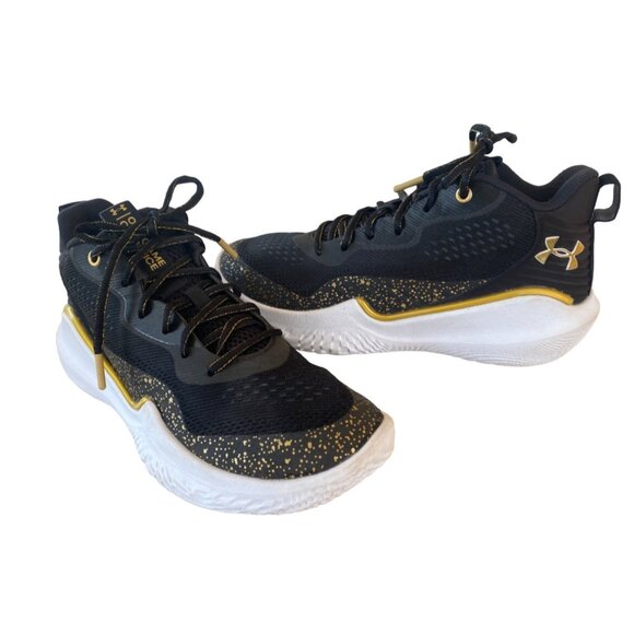 UnderArmour Shoes - UnderArmour Women's 10 Flow Breakthru 2 Black/Gold Basketball Shoes Sneakers